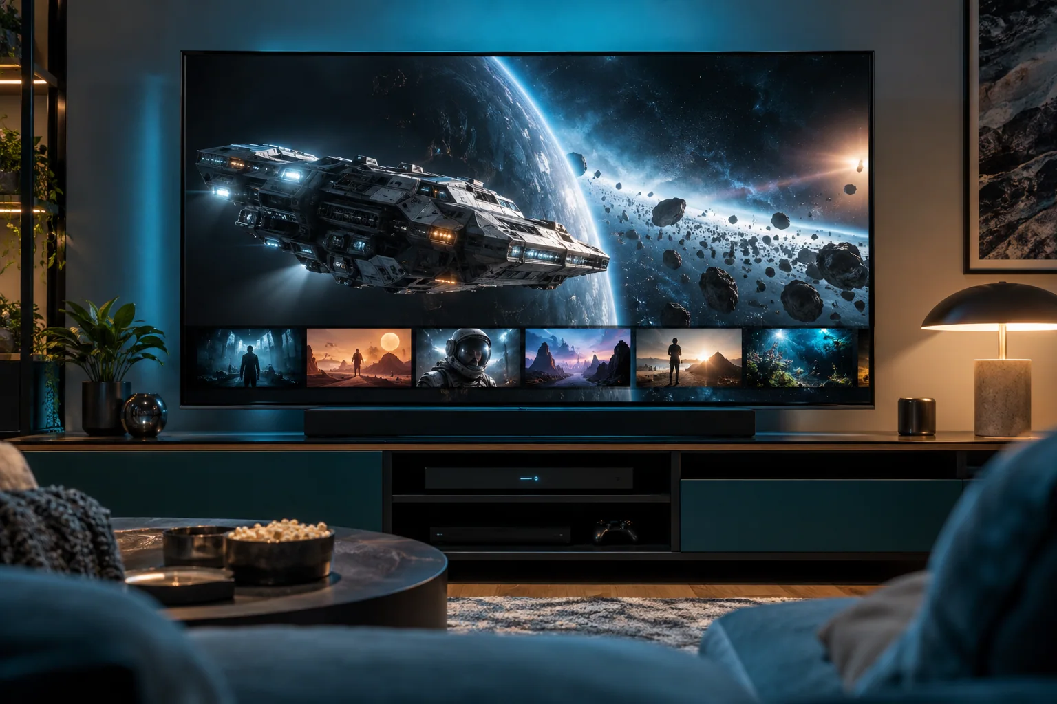 IPTV Leipzig: Originale Film-, Sport- und Dokumentationsszenen auf einem Fernseher